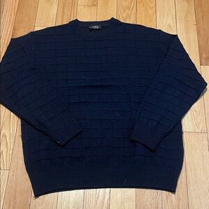 Men's Navy Crewneck Sweater by Geoffrey Beene